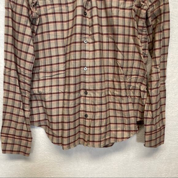 Paige Jenelle Ruffle Shoulders Plaid Long Sleeve Button Down Shirt Size M - Picture 5 of 11